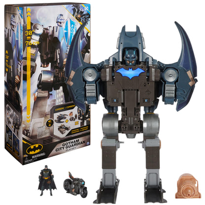 DC Comics Batman Gotham City Guardian Playset 4-in-1 Transformation Batman Figure Lights & 40+ Sounds Kids Toy for Boys & Girls Ages 5+