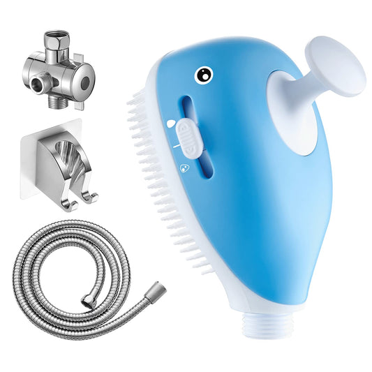 EAARSUO Kids Shower Head with Hose for Bathtub Toddler Shower Head with 2 Modes Function Baby Shower Head for Bath Bath Shower Head for Kids Bathroom Childrens Handheld Shower Head (B Blue)