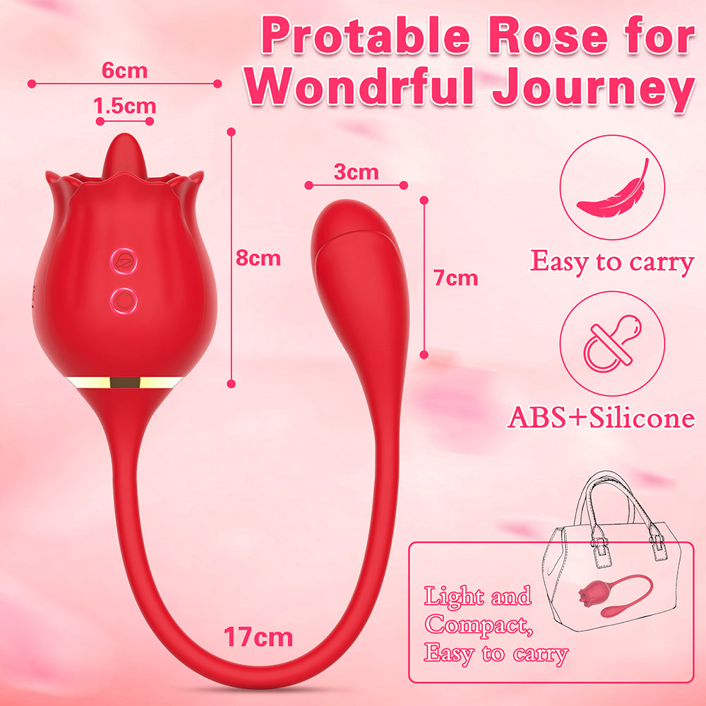 Rose Tongue Vibrator for Women - G Spot and Clitoral Stimulation adult toy massage couple