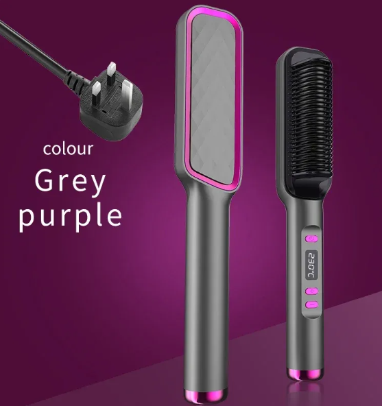 Electric Hot Comb with LED temperature display 360° swivel cord ergonomic anti-winding body,