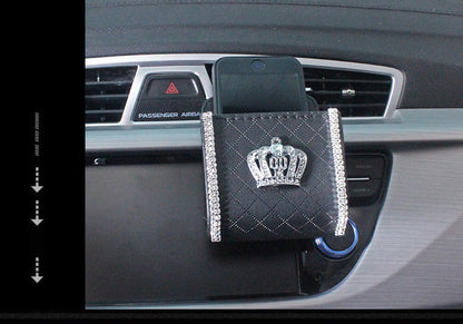 Diamond Crown Car Air Vent Phone Holder and Organizer