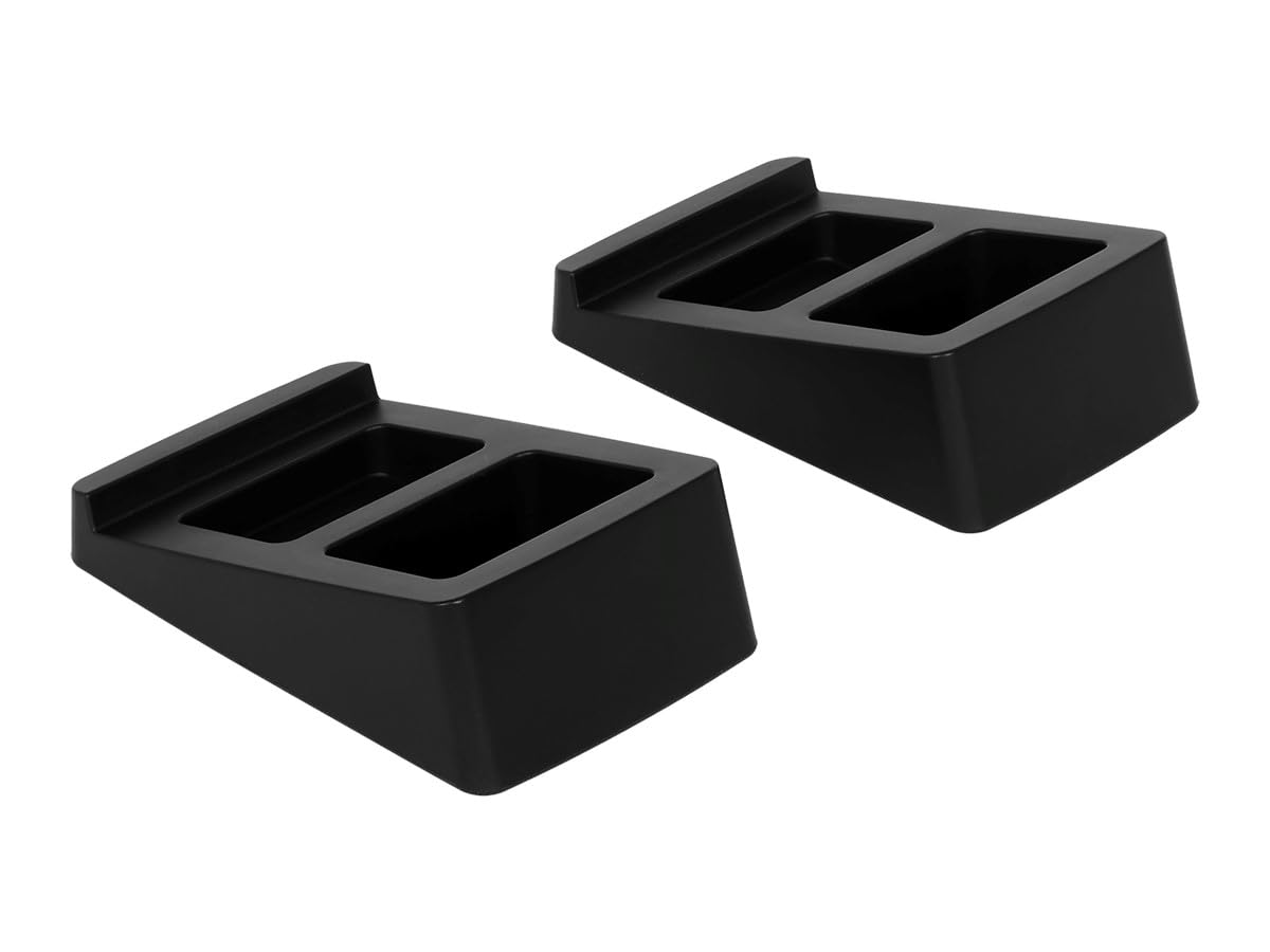Monoprice Tilted Wedge Desktop Speaker Stands (Pair) for Small Sized Speakers Anti-Vibration 15 Degrees of Tilt for Bookshelf Speakers and Studio Monitors
