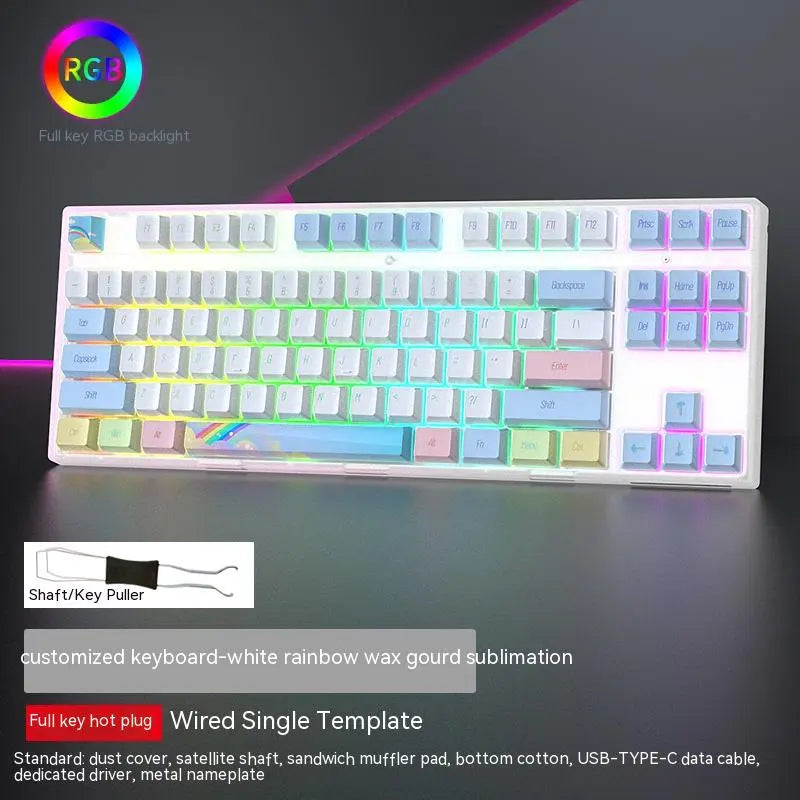 Swappable Axis Gaming Mechanical Keyboard 87 key USB RGB backlight
