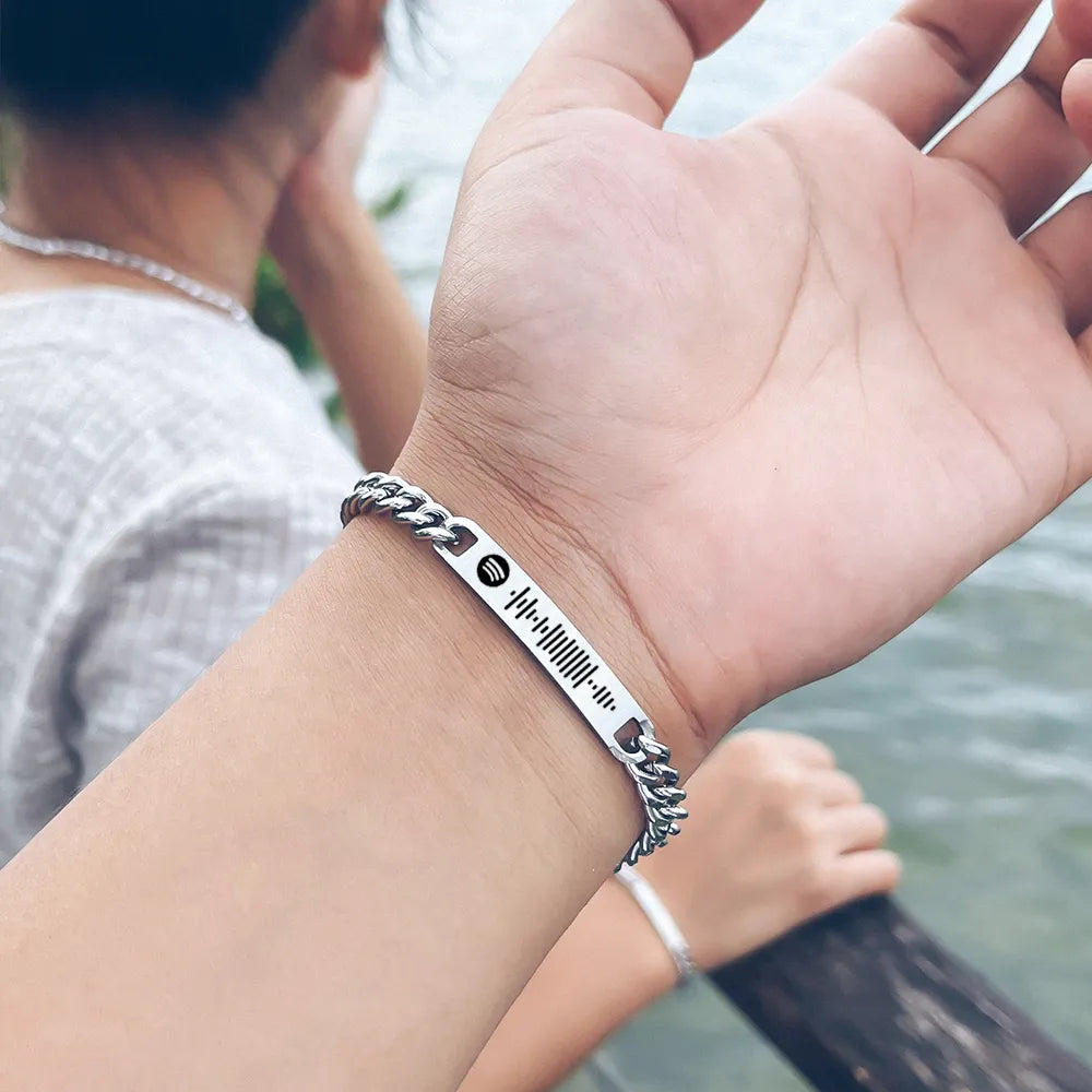 Stainless Steel Couple Cuban Bracelet valentine couple birthday gift