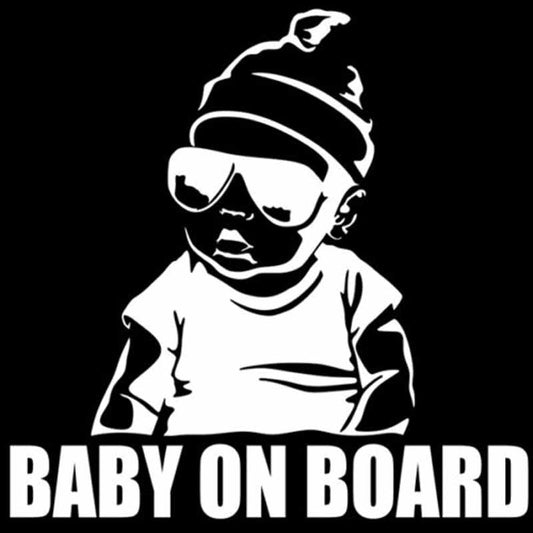 Funny Cartoon Baby on Board Reflective Car Sticker Decal 15x15cm
