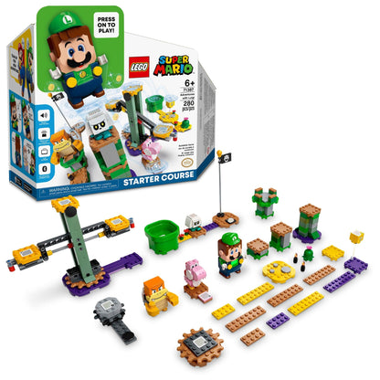 LEGO Super Mario Adventures with Luigi Starter Course Toy for Kids Interactive Figure and Buildable Game with Pink Yoshi Birthday Gift for Super Mario Bros. Fans Girls & Boys Ages 6 and Up 71387