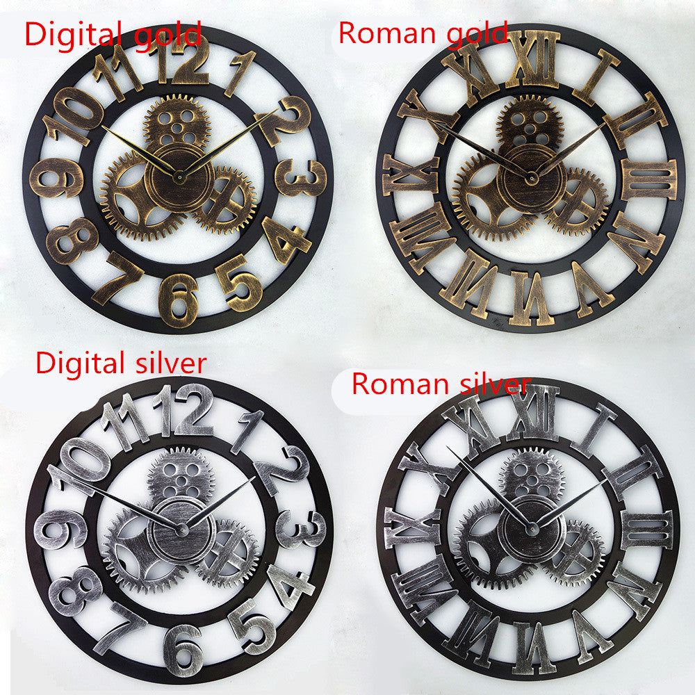 Industrial Gear Wall Clock Vintage style
