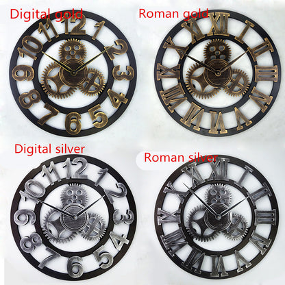 Industrial Gear Wall Clock Vintage style