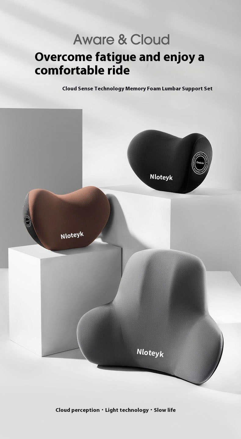 Car Memory Foam Headrest & Waist Cushion