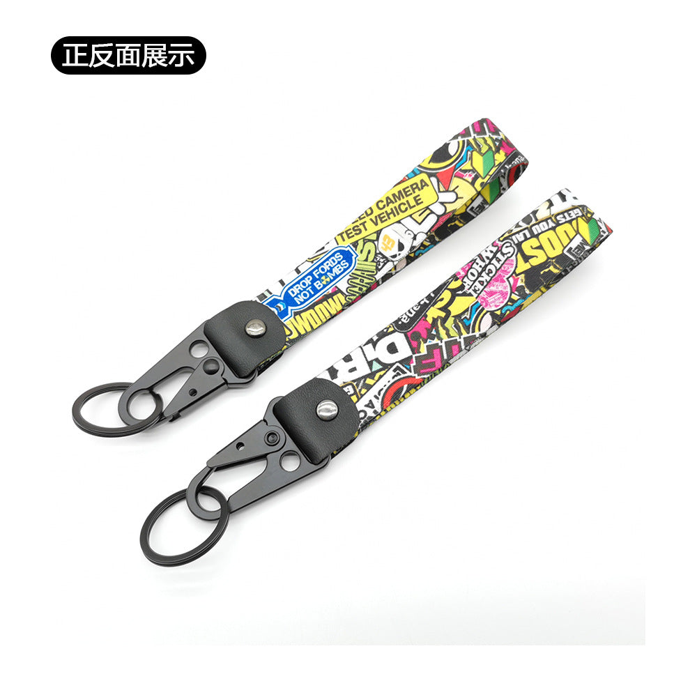 JDM Culture Keychain Wrist Strap with Digital Print 19.5cm x 2.5cm