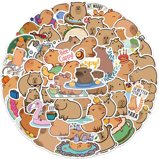 Capybara Stickers 50PCS Cute Waterproof Vinyl Decal Sticker