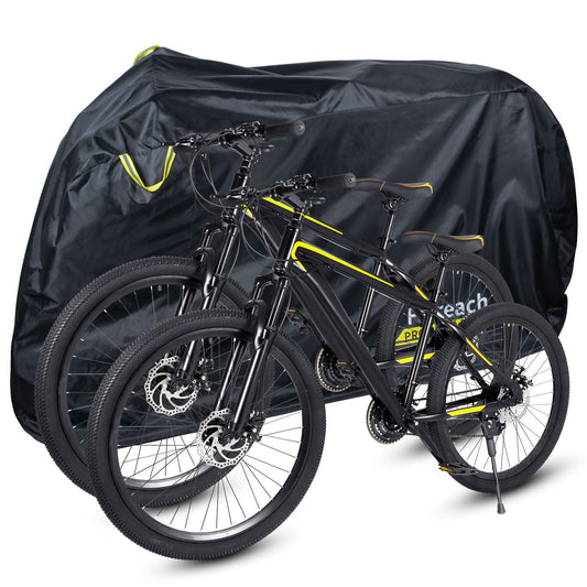 Faireach 420D Bike Cover Waterproof Outdoor for 2 Bikes OXFORD Fabric Heavy Duty Bicycle Cover Anti Dust Rain Snow UV Ebike Covers Waterproof for Mountain Road Electric Bike 80.7x45.2x35.4 Inches