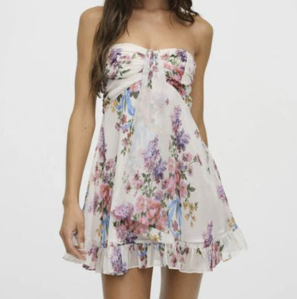 Sexy French Translucent Floral Mini Skirt woman lady date night