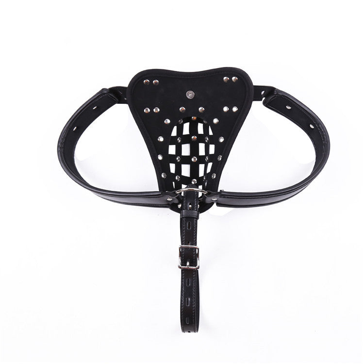Leather Men's Chastity Belt with Cock Cage Adult Toy couple date night gift