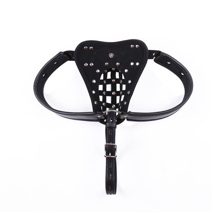Leather Men's Chastity Belt with Cock Cage Adult Toy couple date night gift