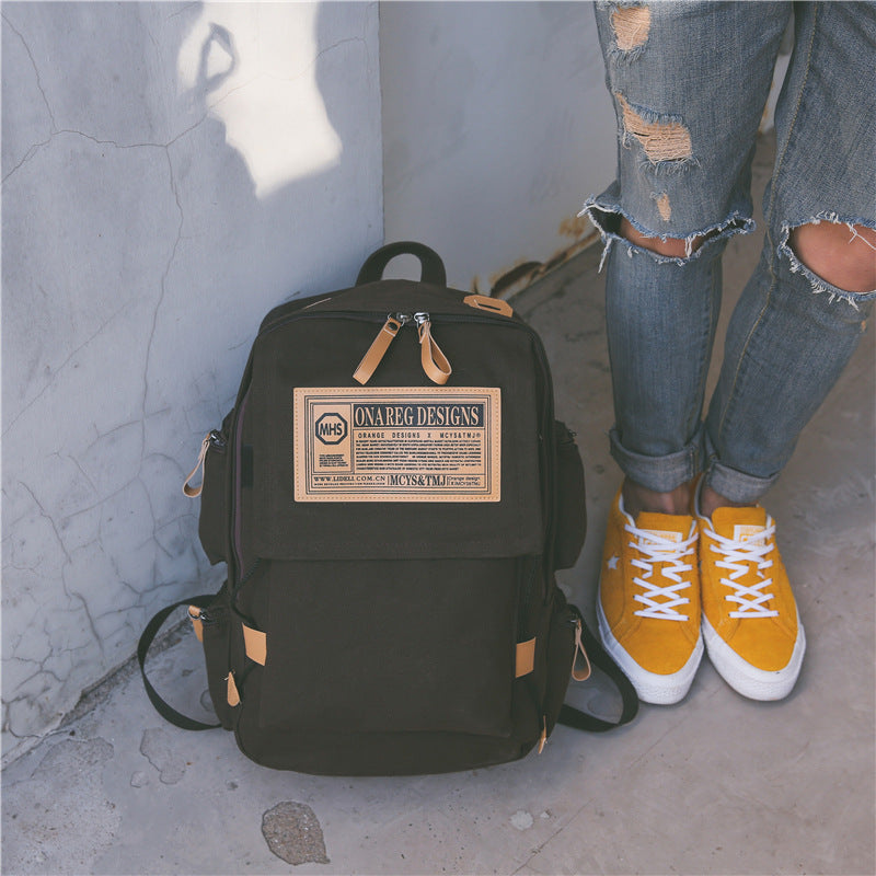 Canvas Couple Backpack bag travel multi colors