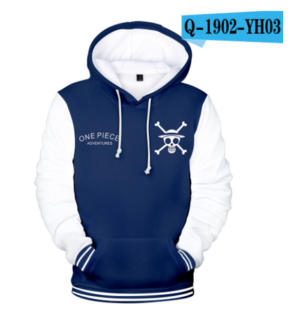 One Piece Anime Animation Digital Print Men Man Hoodie