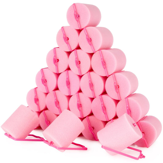 24PCS Foam Hair Rollers - Heatless Hair Curler for Short/Long Hair in Random Colors - Sponge Rollers for Hair Curling Overnight - Suitable for All Hair Types