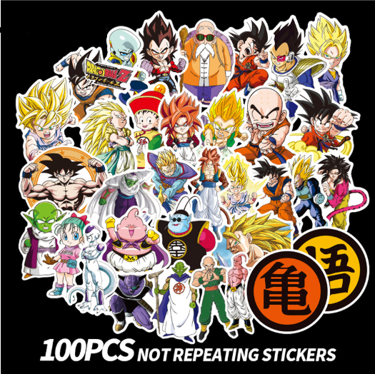 100 Unique Dragon Ball Cartoon Stickers for Luggage