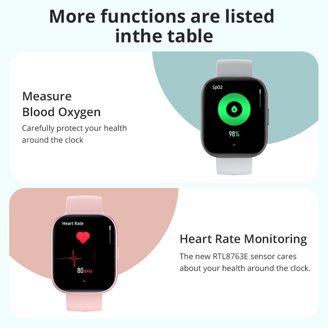 2inch OLED Smart Watch heart rate waterproof Bluetooth calls sleep blood oxygen monitor