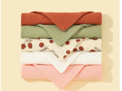 5-Pack Soft Cotton Triangle Baby Bibs with Snap Buttons