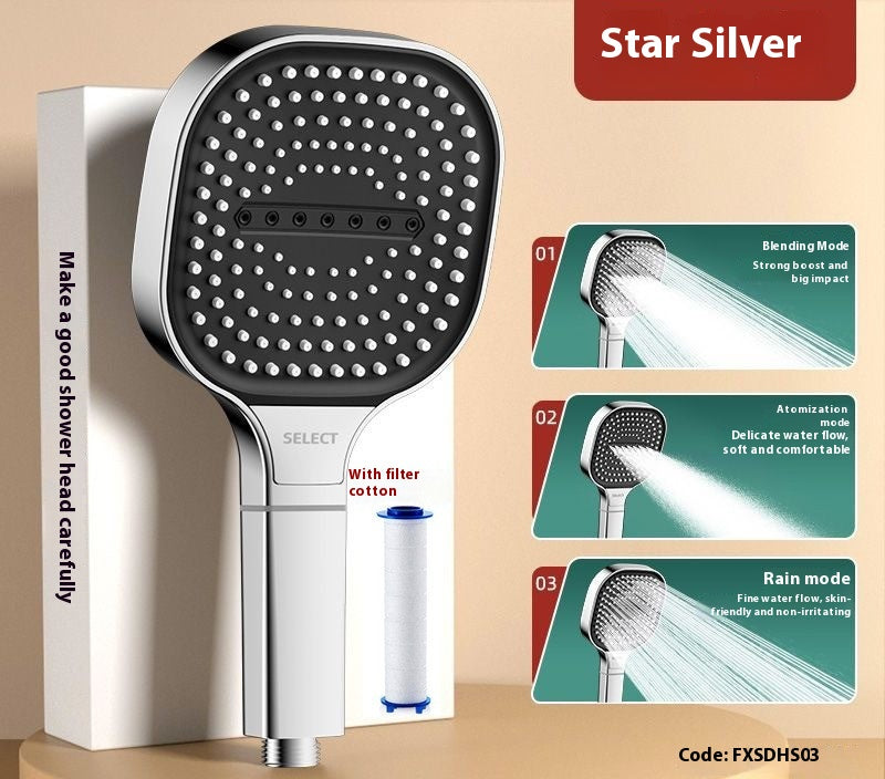 High pressure turbo Square Shower Head 3 spray modes