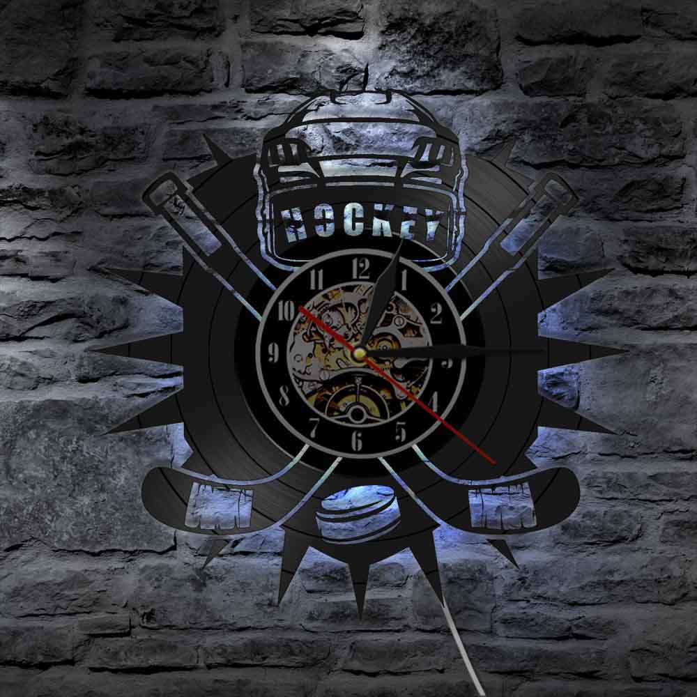 Hockey Sport Vinyl Record Wall Clock