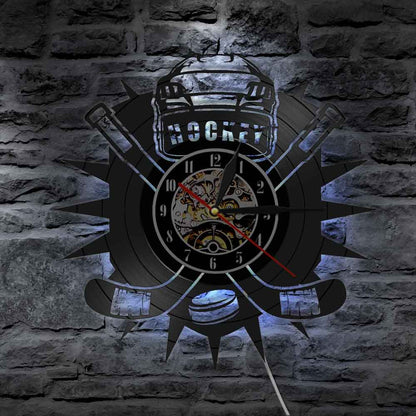 Hockey Sport Vinyl Record Wall Clock