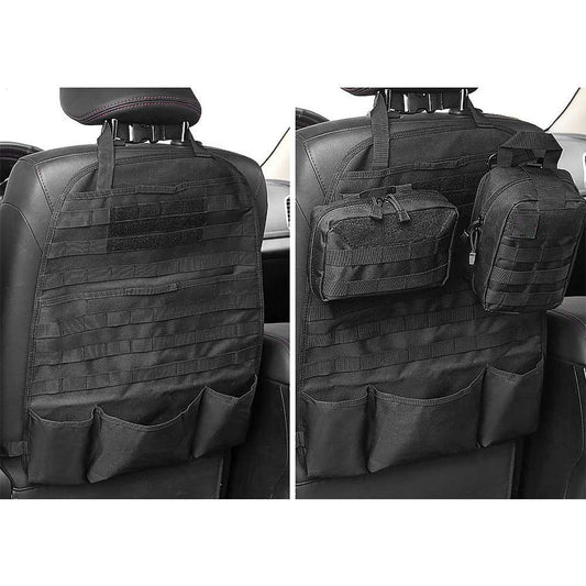 Car Backseat Organizer Tactical Molle Panel Seat Back Protector Cover Nylon Vehicle Car Back Seat Cover Pocket Storage