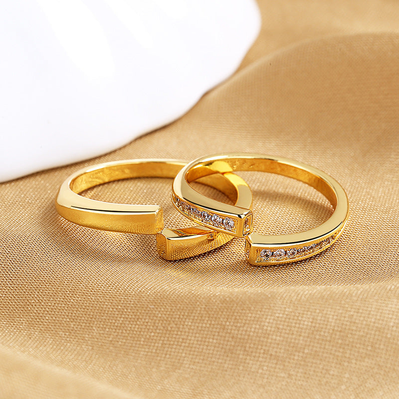 Fashion Plain Couple Rings birthday valentine romance gift
