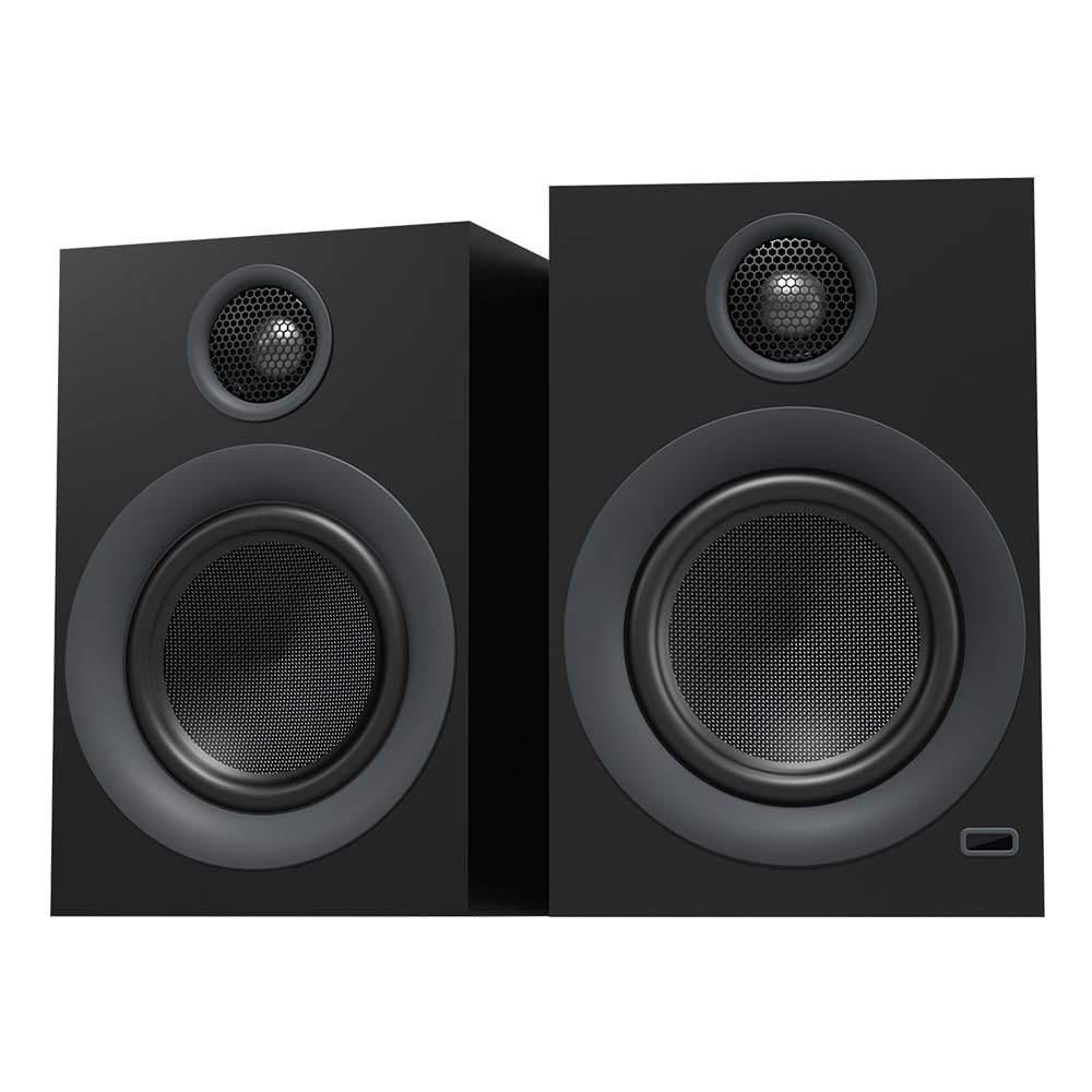 ABRAMTEK X20 Powered Bluetooth Bookshelf Speakers aptX HD Bluetooth USB & AUX Input Sub Out (Pair)