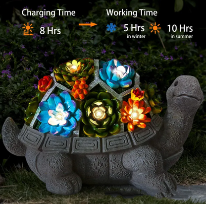 Solar power turtle Garden Statue Ornament