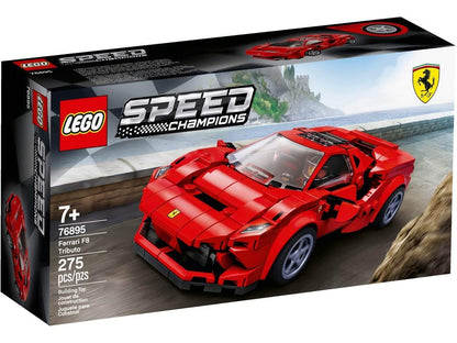 LEGO Speed Champions 76895 Ferrari F8 Tributo Toy Cars for Kids Building Kit Featuring Minifigure (275 Pieces)