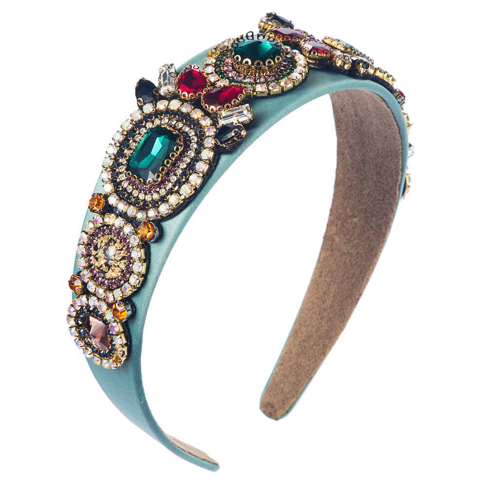 Baroque Style woman women Colorful Headband hairband with Rhinestones