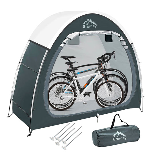 Outdoor Bike Covers Storage Shed Tent Portable Bicycle Storage Cover Foldable 210D PU4000 Waterproof Oxford Fabric Bike Shelter for 2-3 Bike