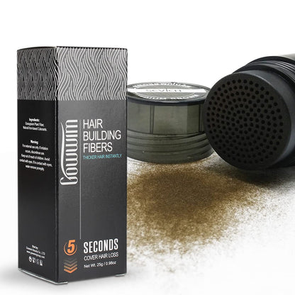 Gowwim Hair Fibers for Thinning Hair 25g Hair Building Fibers 100% UndetectableInstantly Cover Sparse Hair Areas-Bald Spots Cover Up. (Mid Brown)