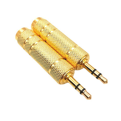 2 Pack Audio Adapter 1/8 M to 1/4 F Stereo Audio Jack Adapter，3.5mm to 6.35mm Stereo Headphone Connector for Speaker Headphone Aux Cable Guitar Amplifier Piano Amp AV Receiver (1/8 to 1/4)