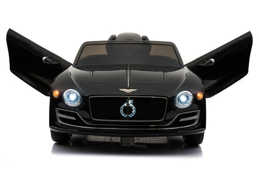 Rock Wheels Licensed Bentley EXP12 Kids Ride on Toy Car 12V Battery Powered Children Electric 4 Wheels w/Parent Remote Control Foot Pedal 2 Speeds Music Aux LED Headlights (Black)