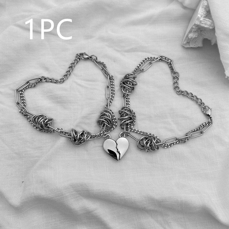 Titanium Heartbreaking Girls Attracting Couple Bracelets (Pair) birthday valentine gift