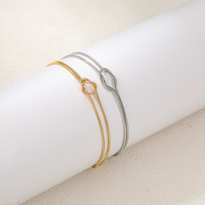 Knotted Gold and Silver Bracelets couple birthday valentine romance gift