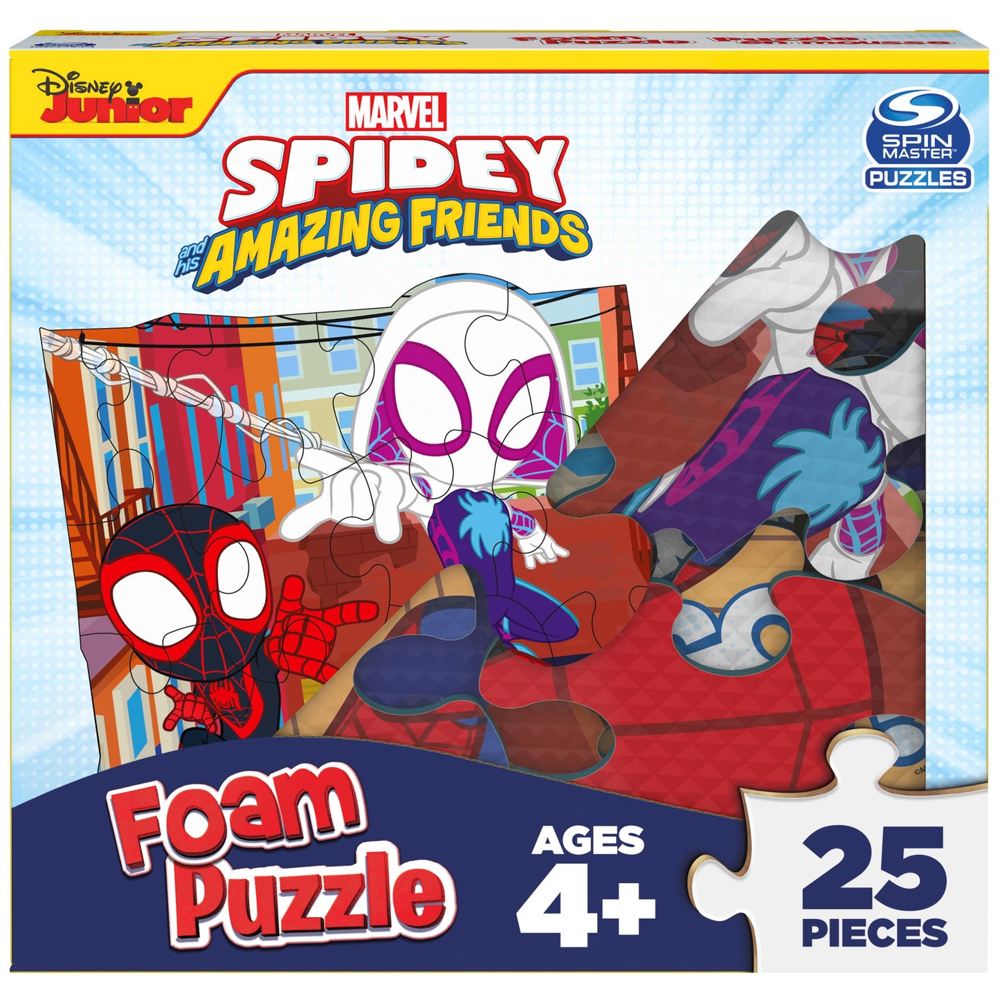 Marvel 25-Piece Jigsaw Foam Squishy Puzzle Go Spidey! Disney Junior Spidey and his Amazing Friends Show for Kids Ages 4 and up