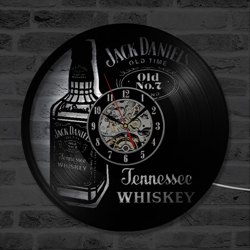 Whiskey Vinyl Record Wall Clock 30cm