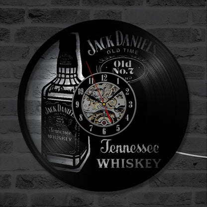 Whiskey Vinyl Record Wall Clock 30cm