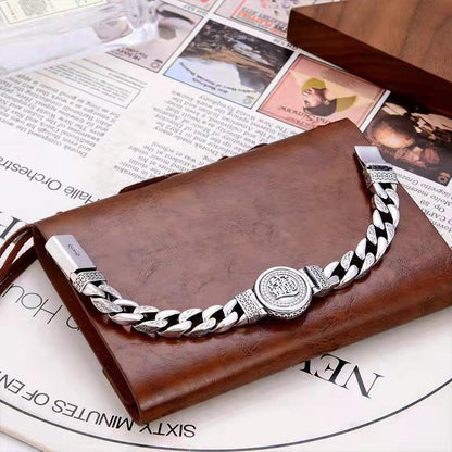 Men's Vintage Six-Word Statement Spinner Bracelet stress relief