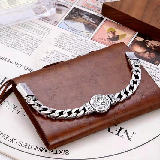 Men's Vintage Six-Word Statement Spinner Bracelet stress relief