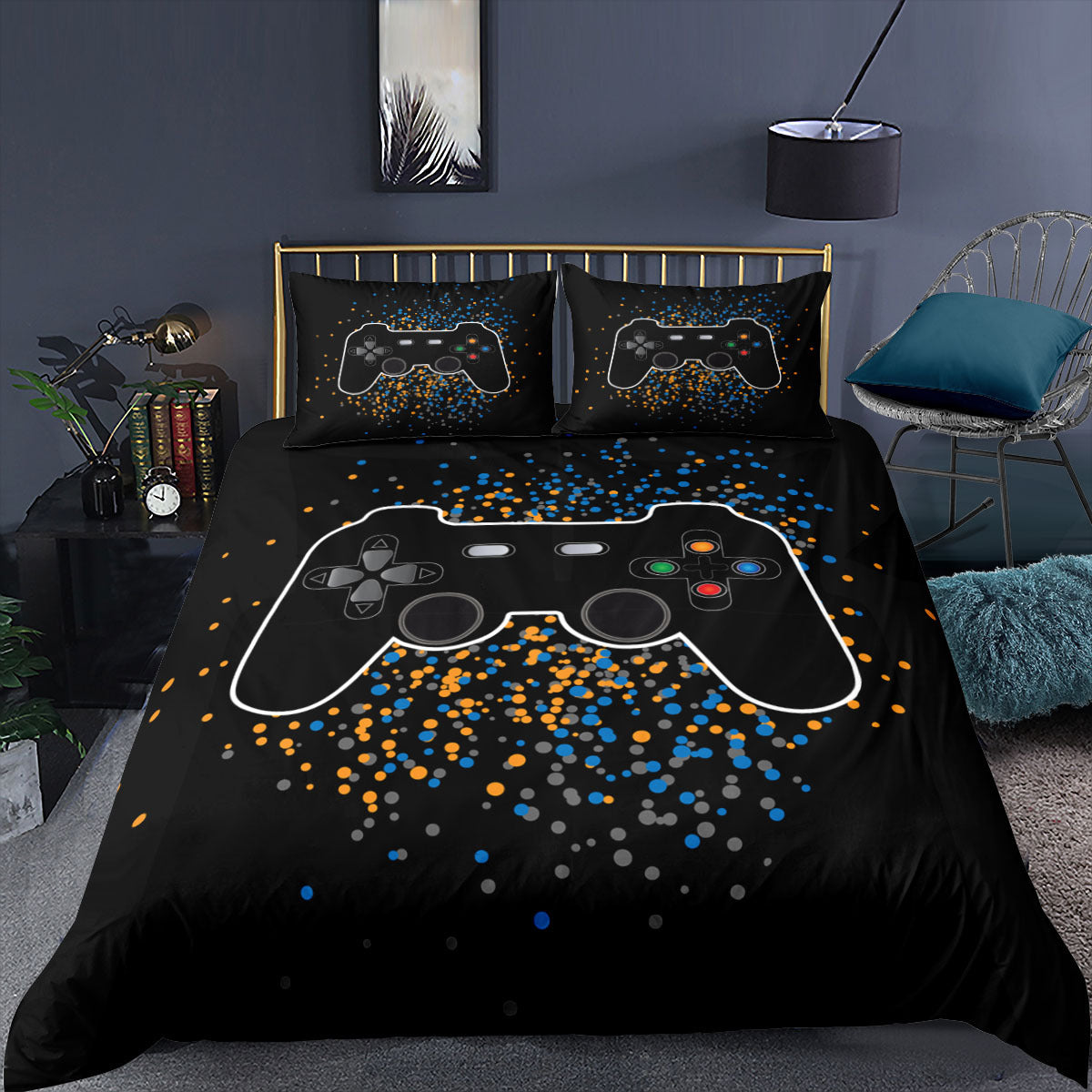 Video Game Print Duvet Cover Set for Bedroom (2/3pcs)