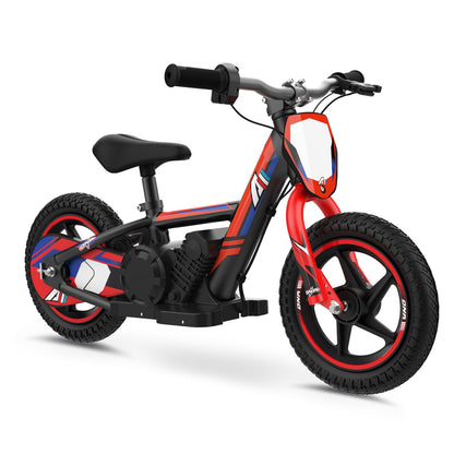 Lightweight Electric Dirt Bike for Kids 170/340W Electric Motorcycle Up to 10/12MPH 24V Detachable Battery Hand-Operated Dual Brakes Electric Balance Bike for Ages 3-6/5-12