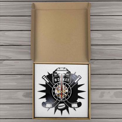 Hockey Sport Vinyl Record Wall Clock