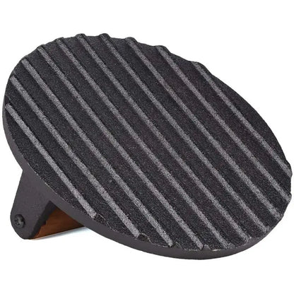 Round Cast Iron BBQ Grill Roast Press with Wooden Handle