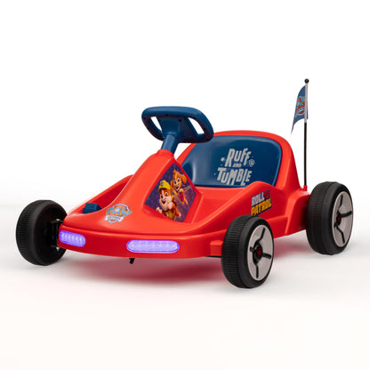Paw Patrol 12V Electric Go Kart for Kids Electric Ride-On Toy with Lights Seat Belt Ages 3-6 Durable PVC and Iron Construction Rechargeable Battery Outdoor and Indoor Fun
